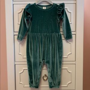 NWOT Tucker + Tate Green Sparkle One Piece Festive Holiday Outfit Size 9 Months